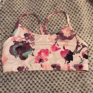 Lululemon floral print Power Y sports bra. Size 6